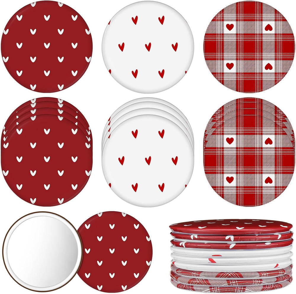 Geetery 120 Pcs Heart Compact Mirrors Gifts Bulk Mini Small Round Circle Port...