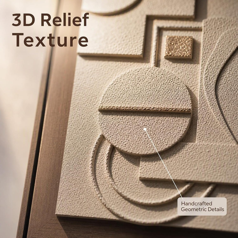 3D Textured Geometric Wall Art for Living Room- 3 Pieces Modern Abstract Scul...