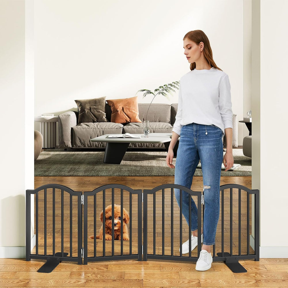 Snughome Short Dog Gate Indoor, 16" High Freestanding Small Dog Door Gat...