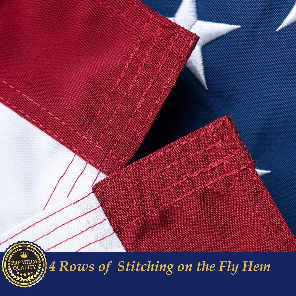 TOPFLAGS American Flag Cotton US Flags 4x6 - New Cotton Fabric Embroidered St...