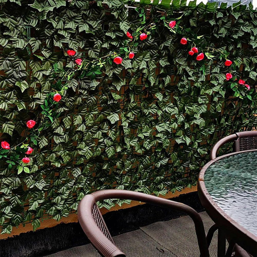 Privacy Fence Screen Artificial Ivy Grass Wall Screen 240x40 in Balcony Fence...