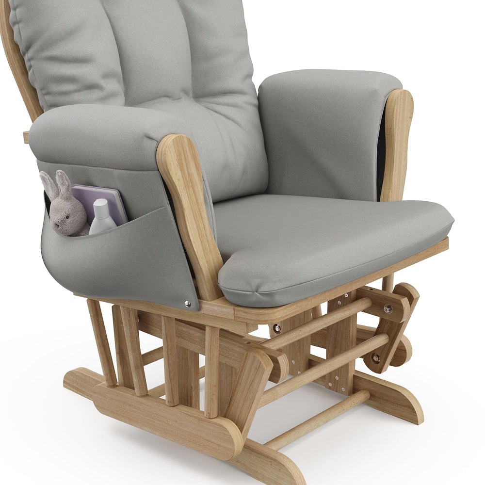 Storkcraft Premium Hoop Glider & Ottoman, Natural/Light Gray