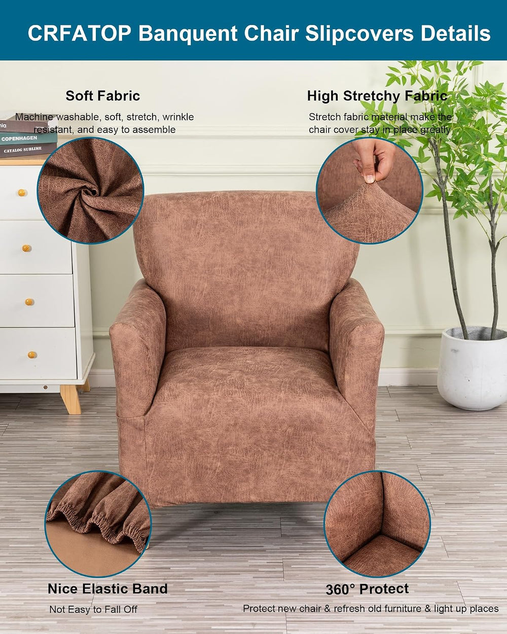 CRFATOP Accent Chair Cover, Stretch Armchair Slipcover for Living Room,A31