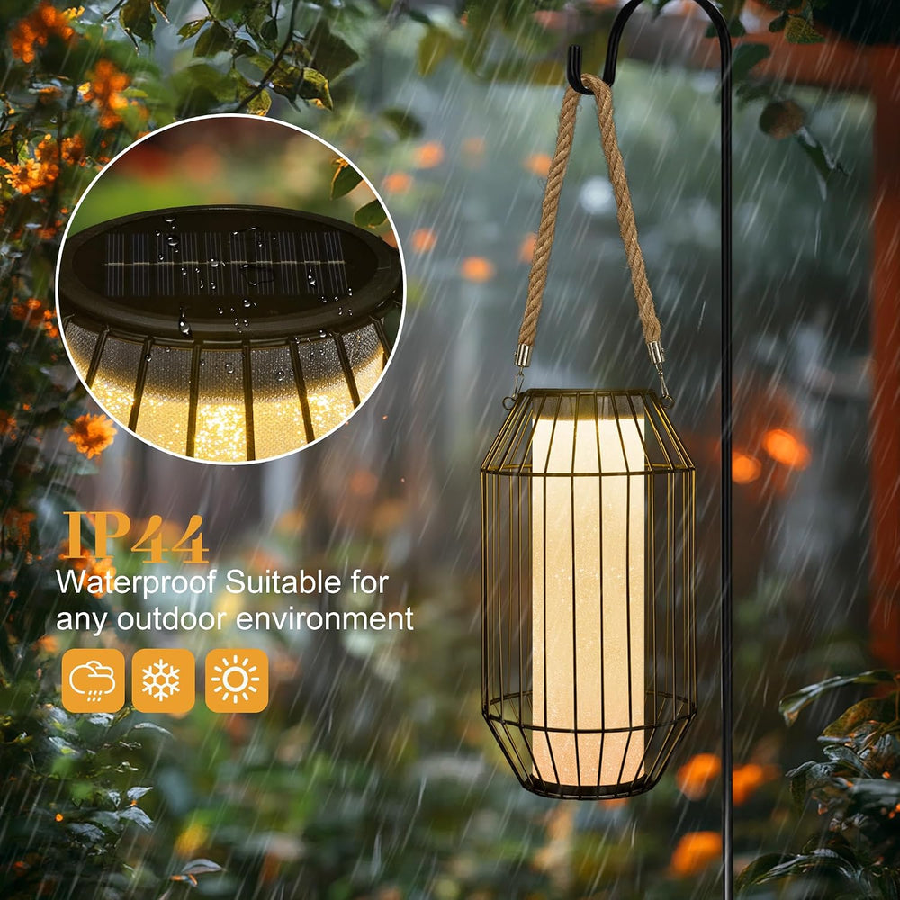 13.5" Large Decorative Metal Solar Outdoor Waterproof Lantern for Patio
