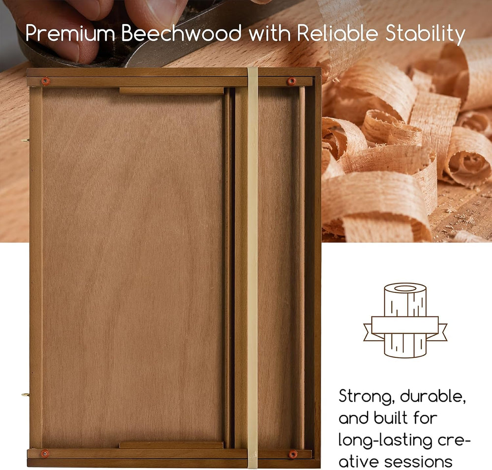 MEEDEN Large Tabletop Drawing Board: A2 Wooden Table Easel for Painting