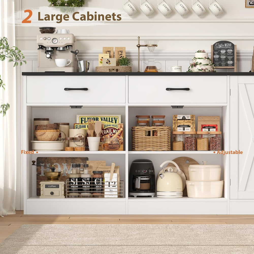 HOSTACK 71" W Kitchen Buffet Cabinet with Storage, Large Coffee Bar Cabinet
