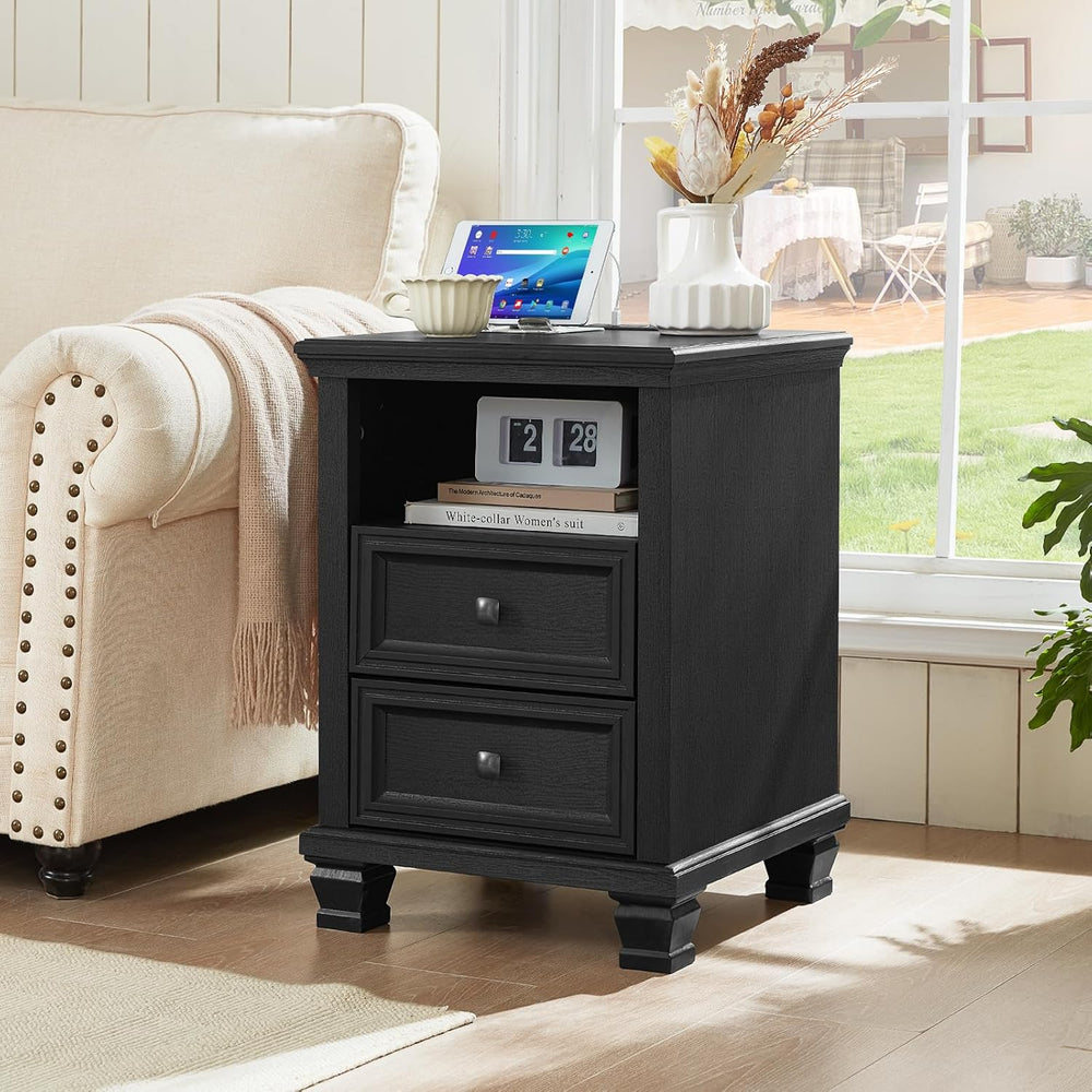 SAVOR LIFE Farmhouse Coffee and End Table Sets, Black