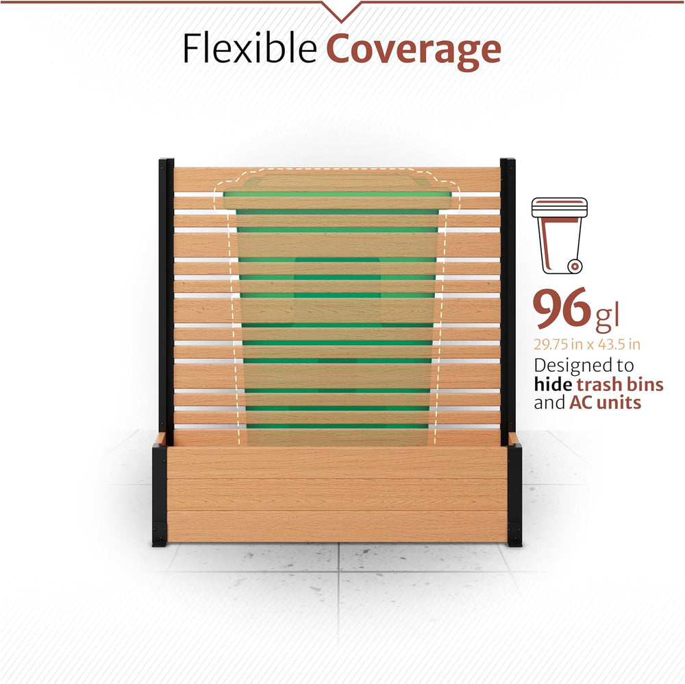 Enclo 4ftH Florence Privacy Screen w/Planter Box, Freestanding Cedar Vinyl