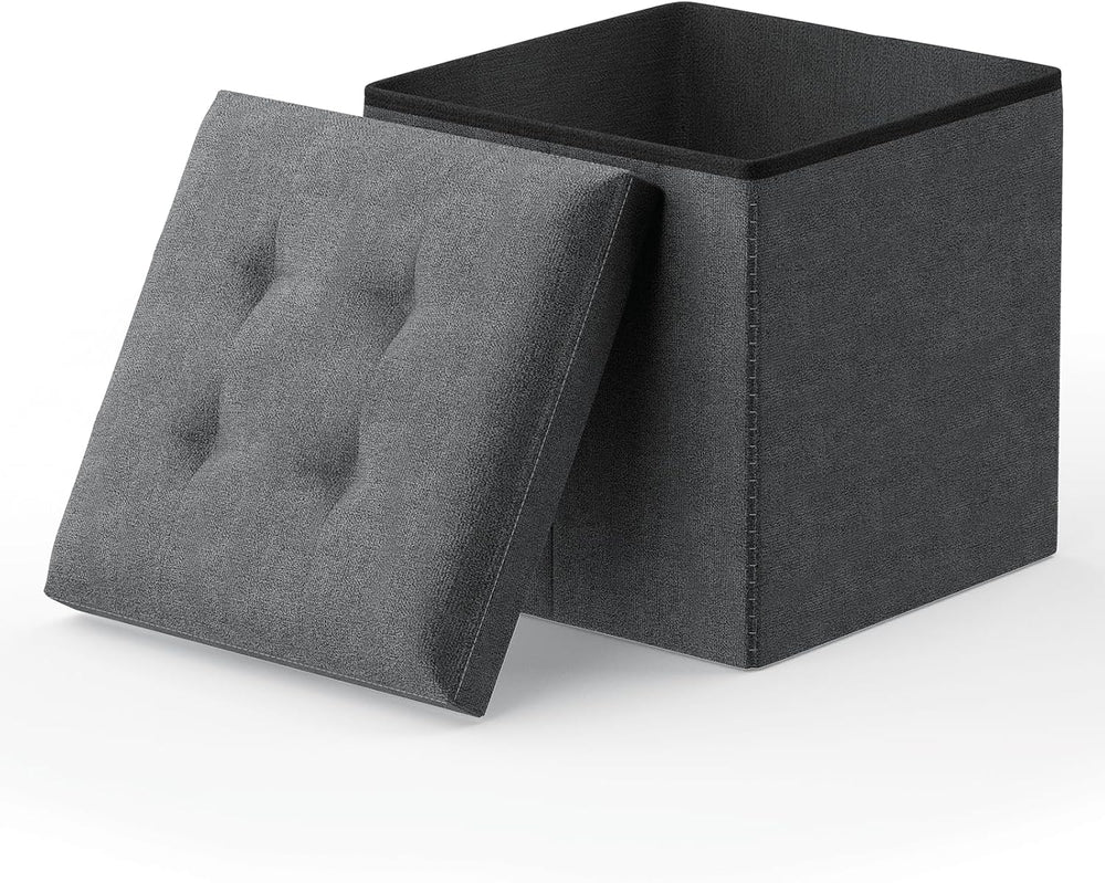 MoNiBloom 15 Inches Storage Ottoman Cube, Folding Square Foot Rest Stool, Sma...