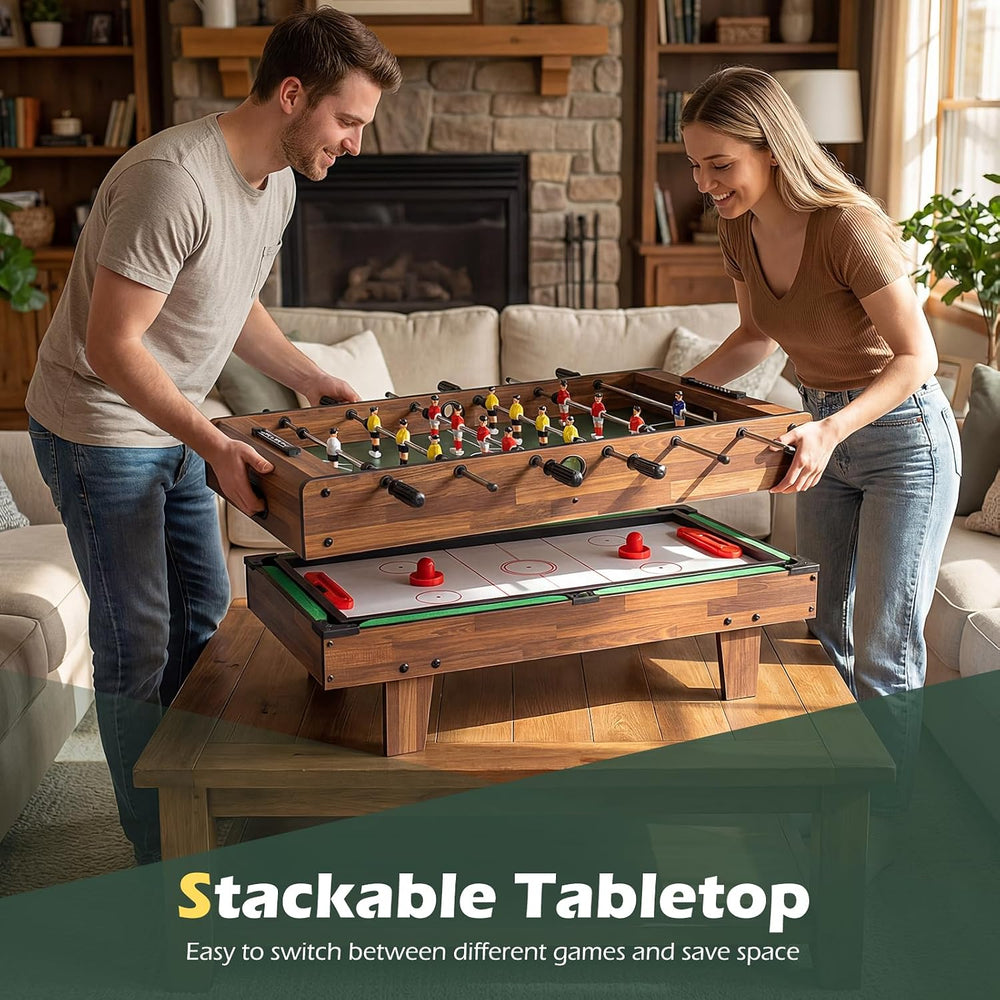 Giantex 4-in-1 Multi Game Table, Combo Foosball Game Table Top w/Billiards, P...