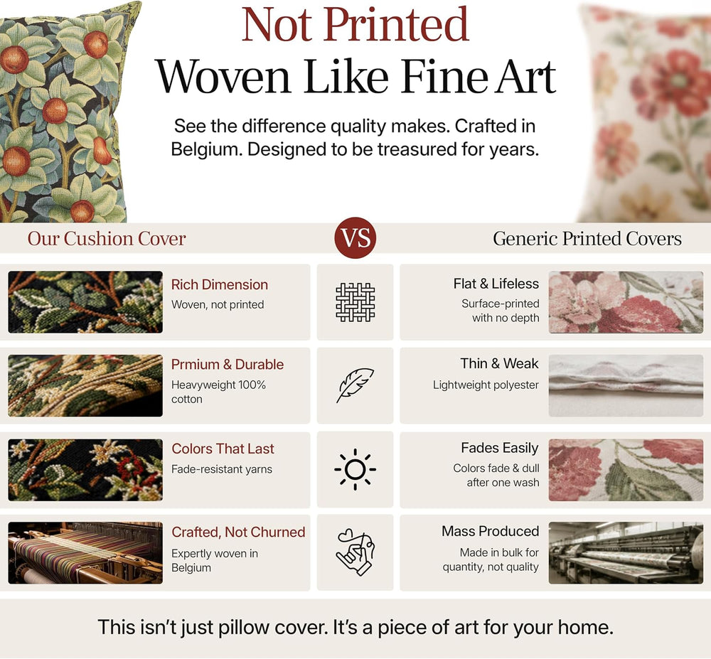 William Morris Orange Tree Tapestry Throw Pillow Cover 18 x 18 in