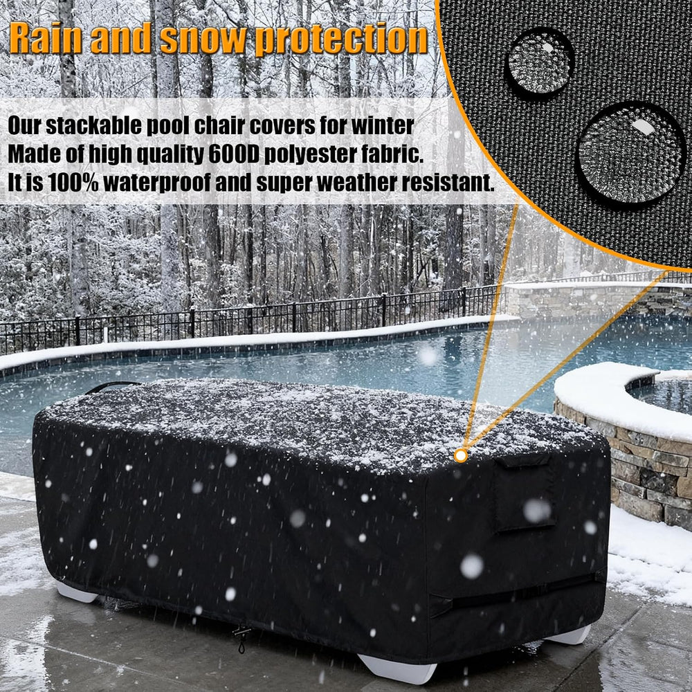 Outdoor Lounge Chair Covers for 4-6 Stackable Patio Chaise Lounge Chairs