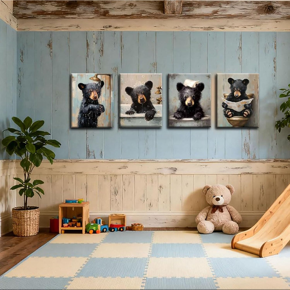 Frimeeme Bear Pictures Wall Decor pictures for bathroom wall decor