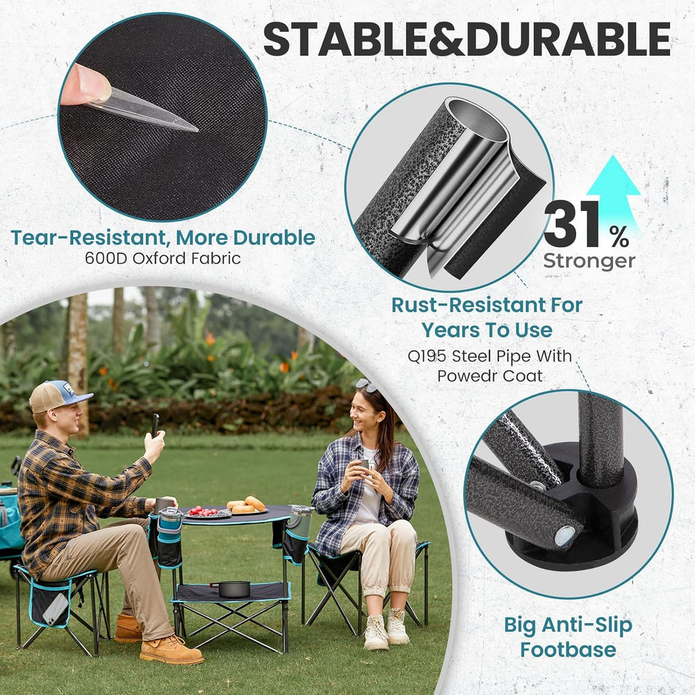 FUNDANGO Folding Tripod Stool, Lightweight Portable Fishing Chair 440Lbs