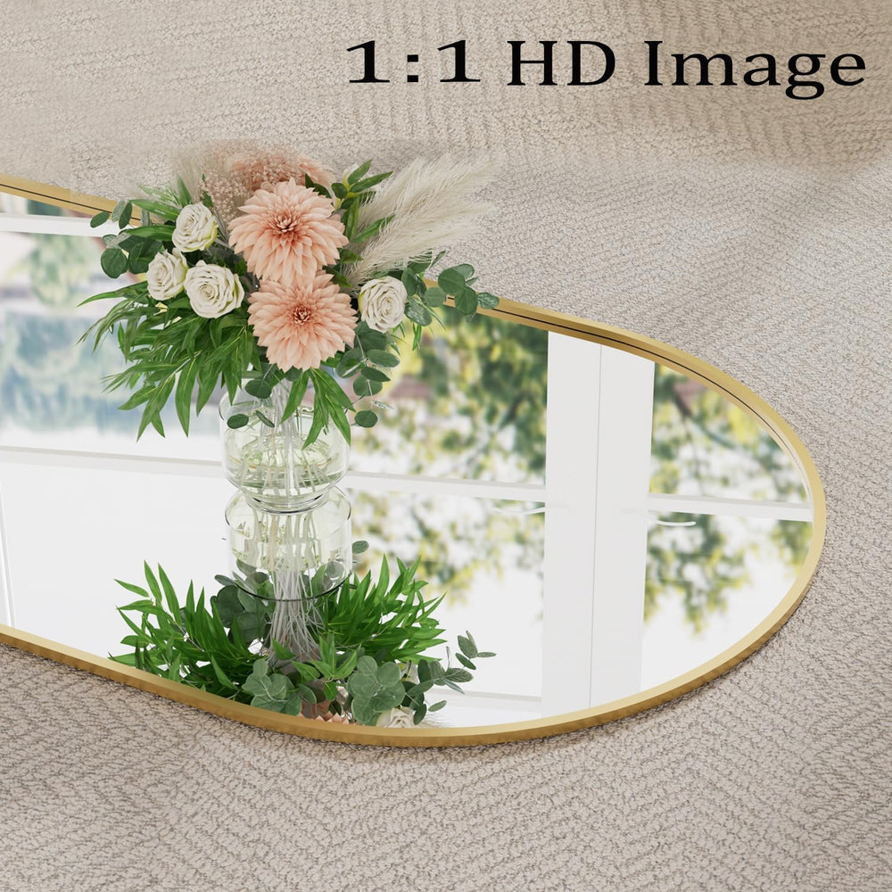Full Length Mirror, 71″x30″Arched Large Floor Body Mirror (Gold)