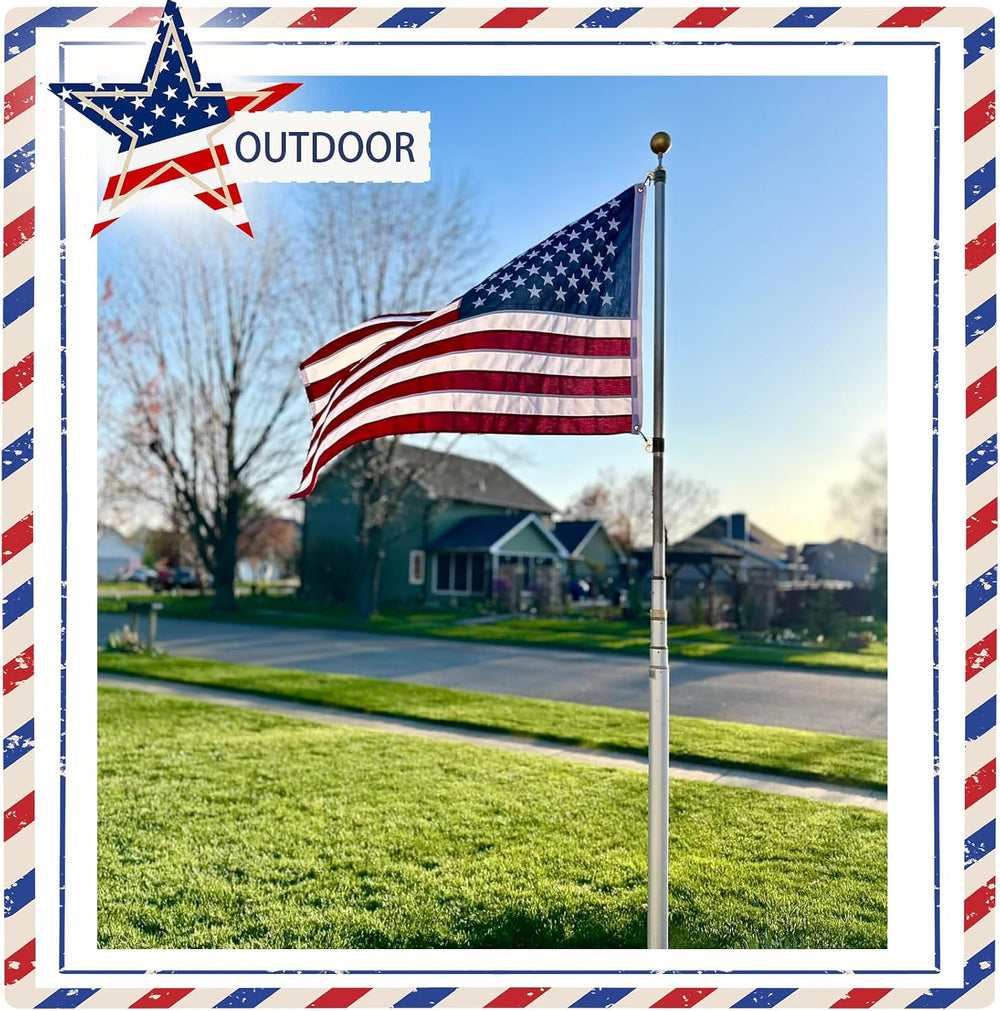 Cotton American Flag for Outside 4x6 Ft, Heavy Duty 100% Cotton USA Flag with...