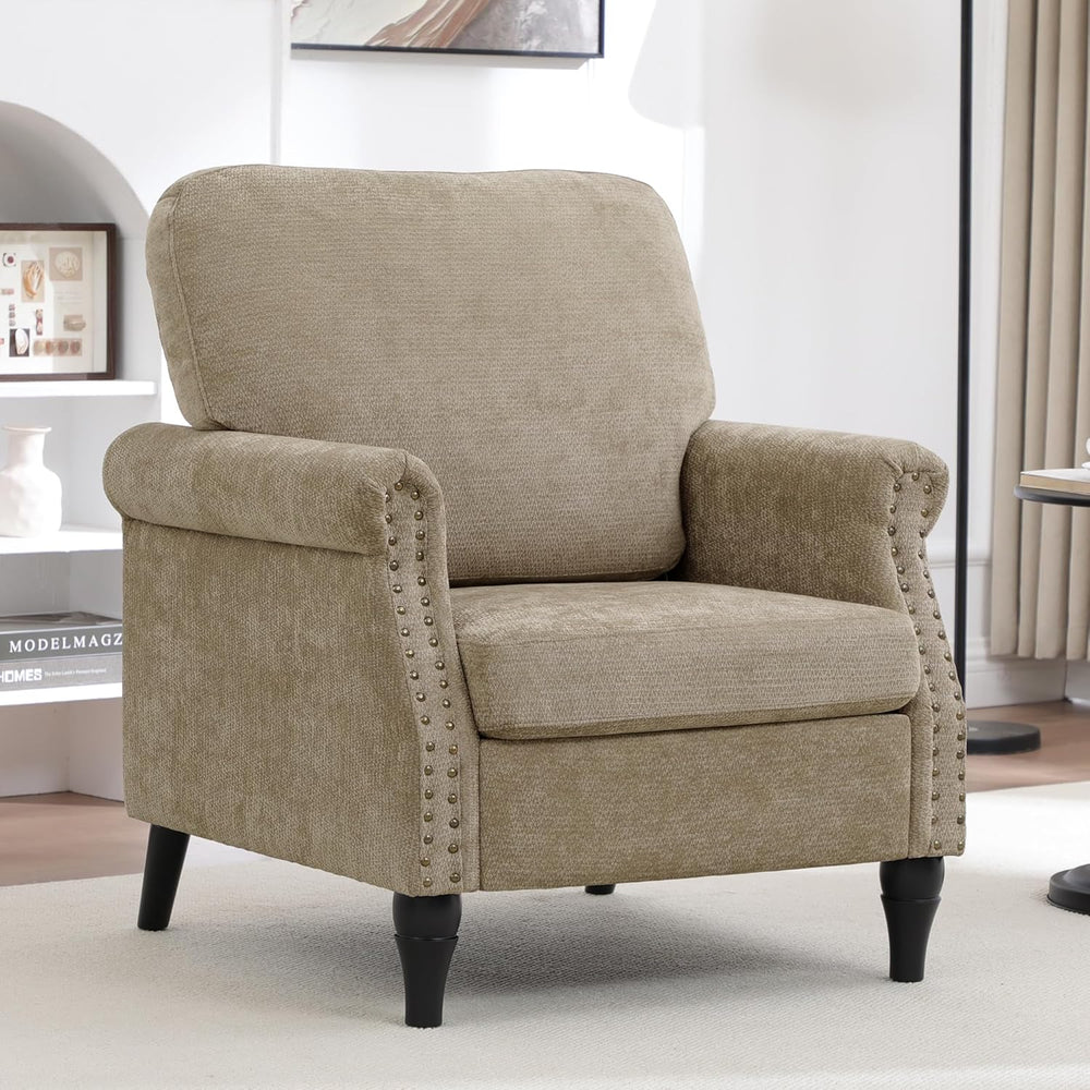 Accent Chair for Living Room, Modern Mid Century Reading Chair Armchair High ...