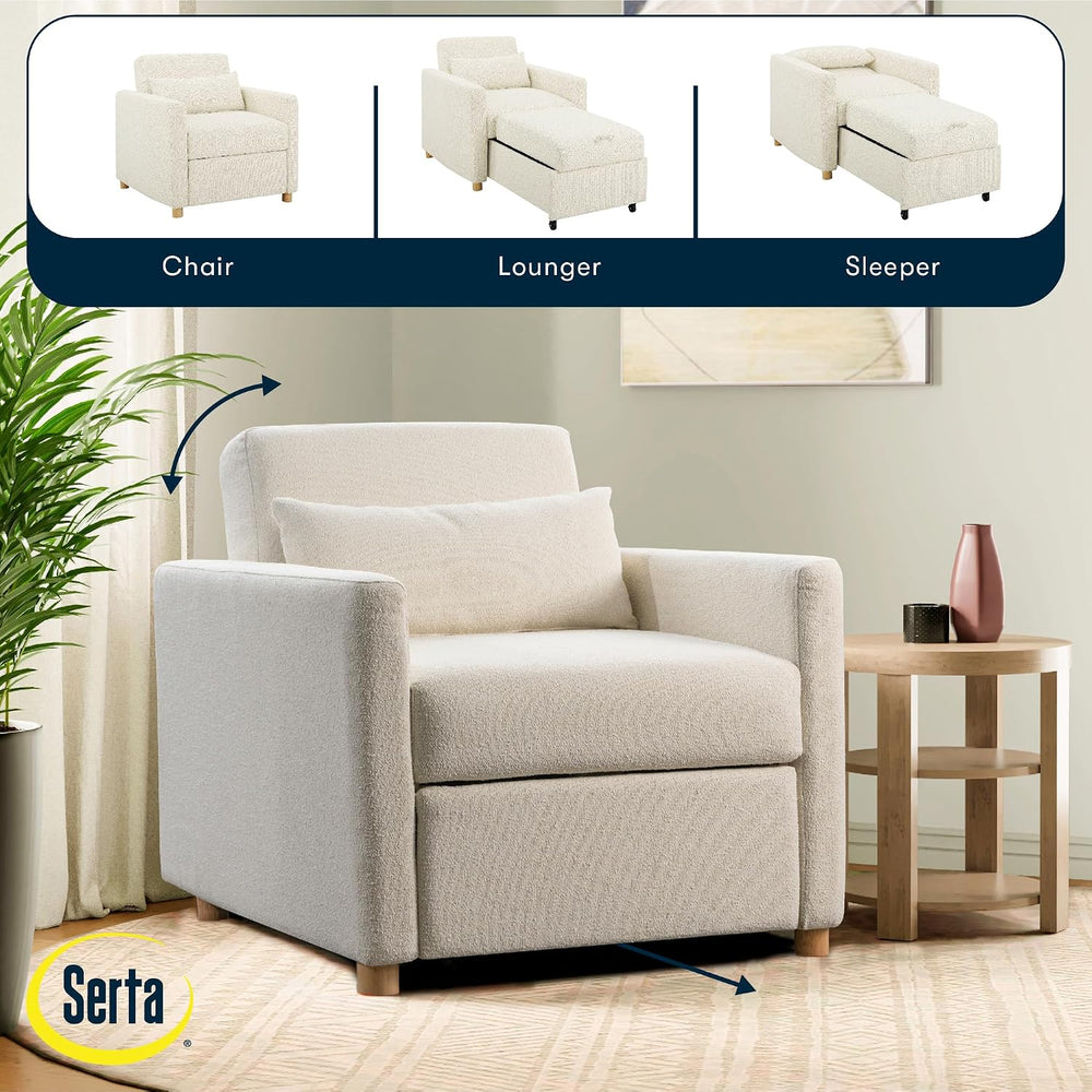 Serta® Corwin 36" Convertible Accent Chair, Dreamcoil® Comfort, FingerGu...