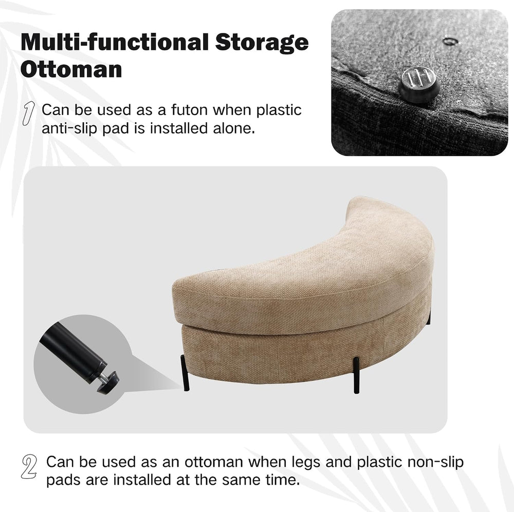 Chifee & Vingol 59.8" W Oversized Accent Barrel Chair Large Round Ch...