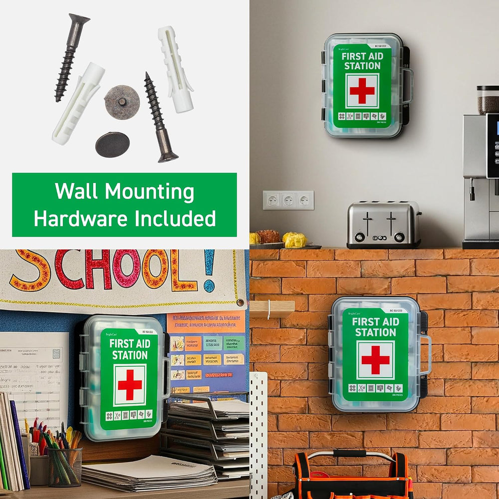 Large First Aid Kit Cabinet, Wall Mountable & Portable, OSHA Compliant