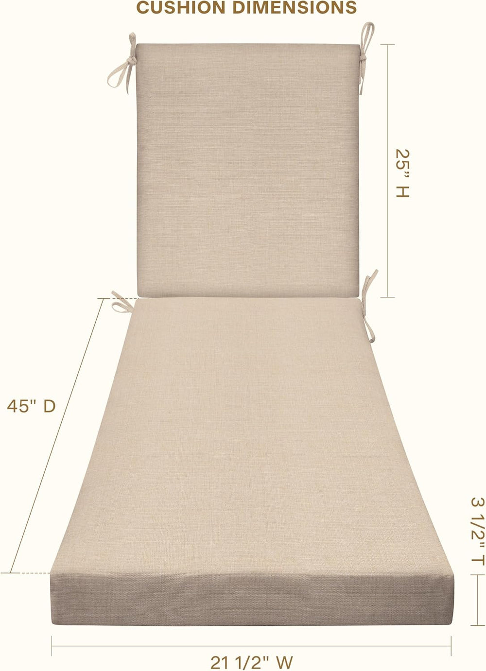 Honeycomb Outdoor Heritage Chaise Cushion for Patio Furniture, 21.5 x 70