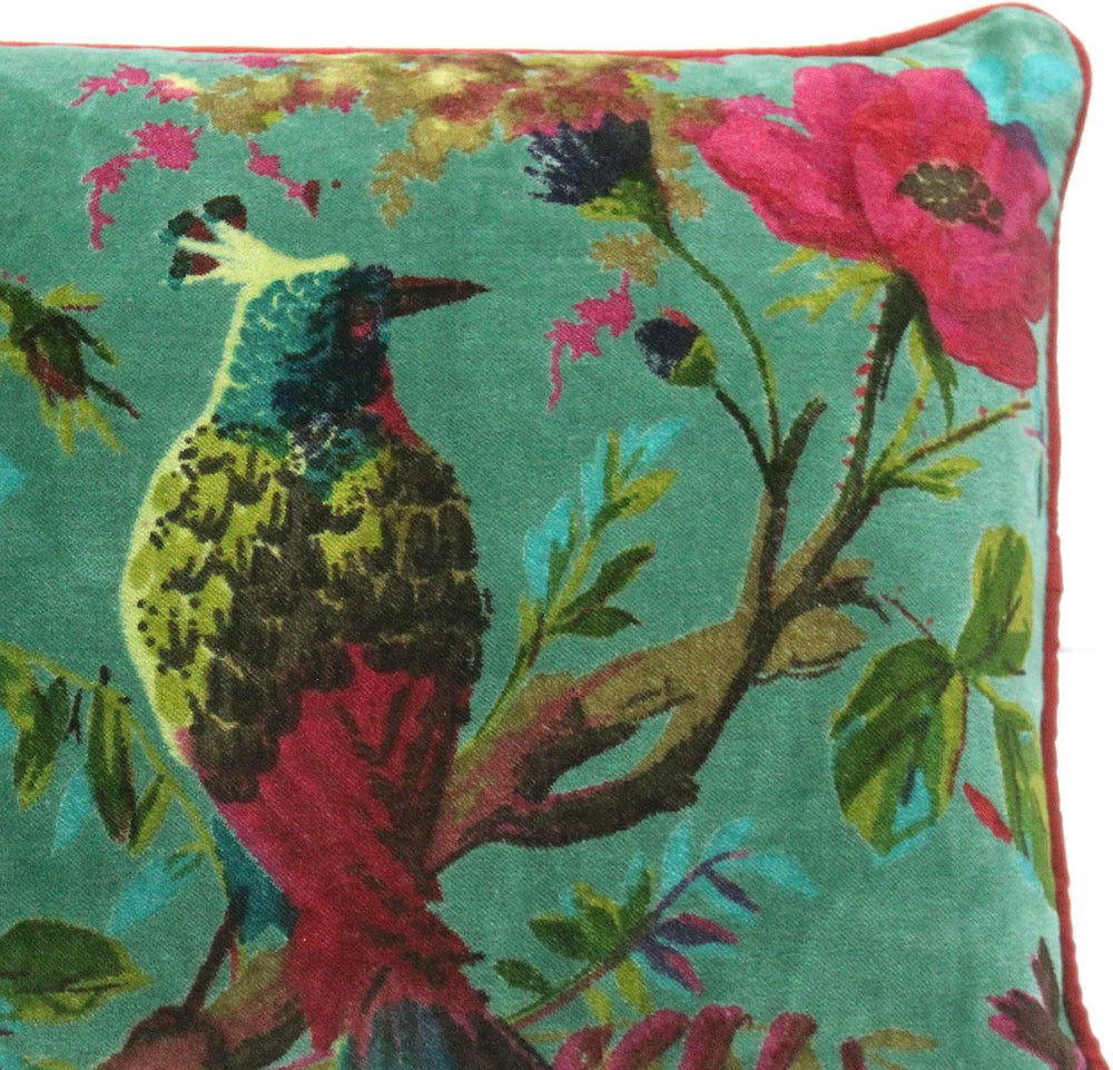 Velvet Floral Flower Bird Throw Pillow Sofa Cushion Cover Case Couch Colorful...