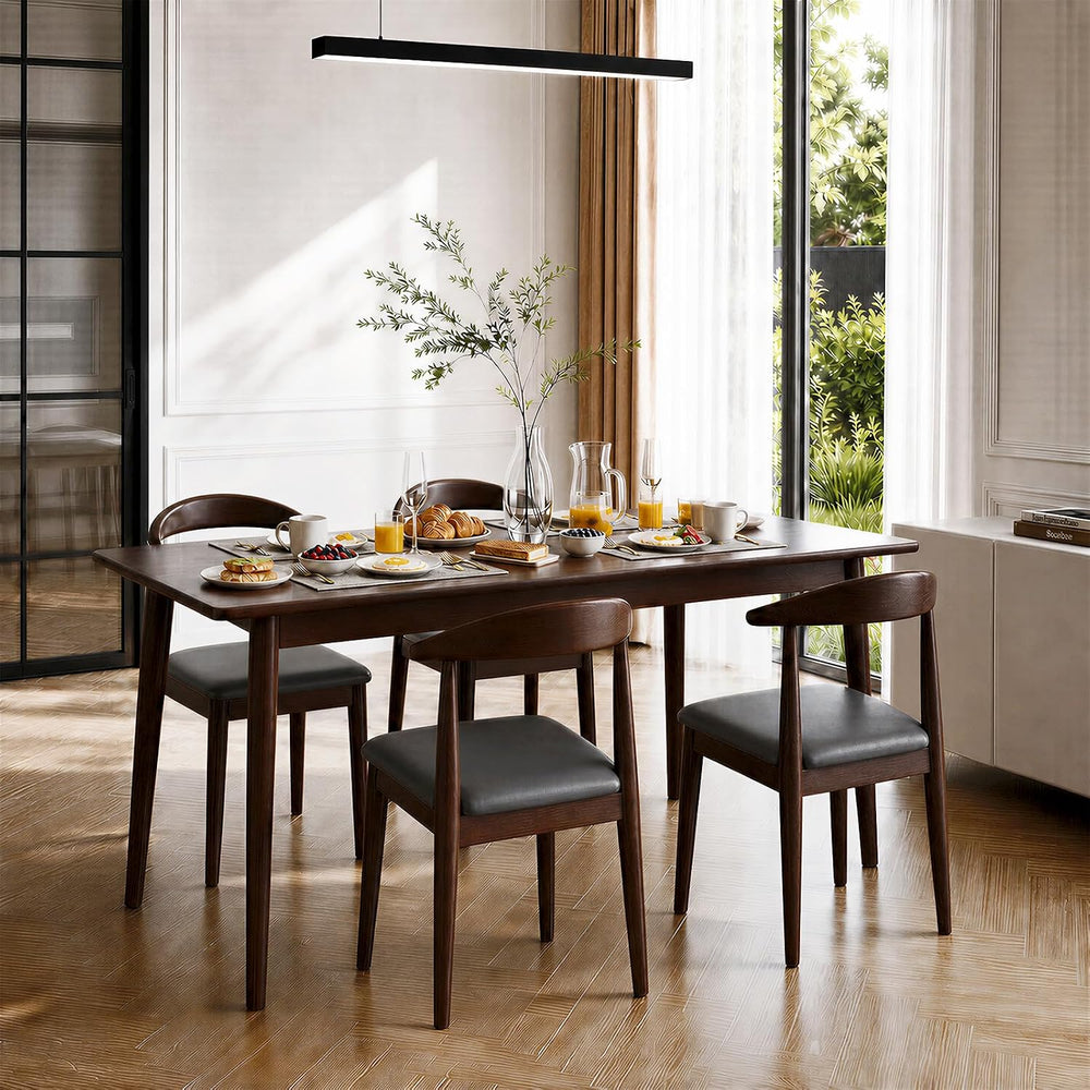Solid Wood Dining Chairs Set of 4, Mid Century Modern Kitchen Chairs
