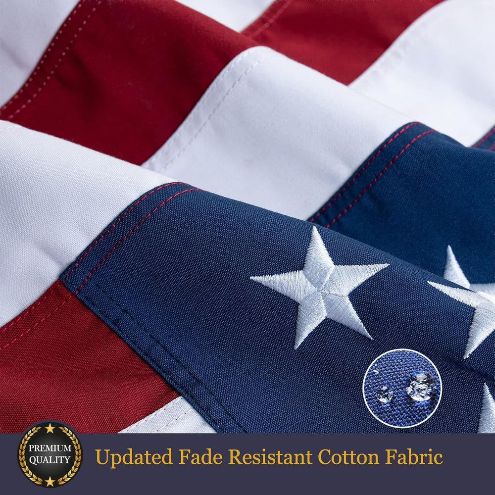Homissor 100% Cotton Flag American Flags 4x6 Ft New Cotton USA Flag Heavy Dut...