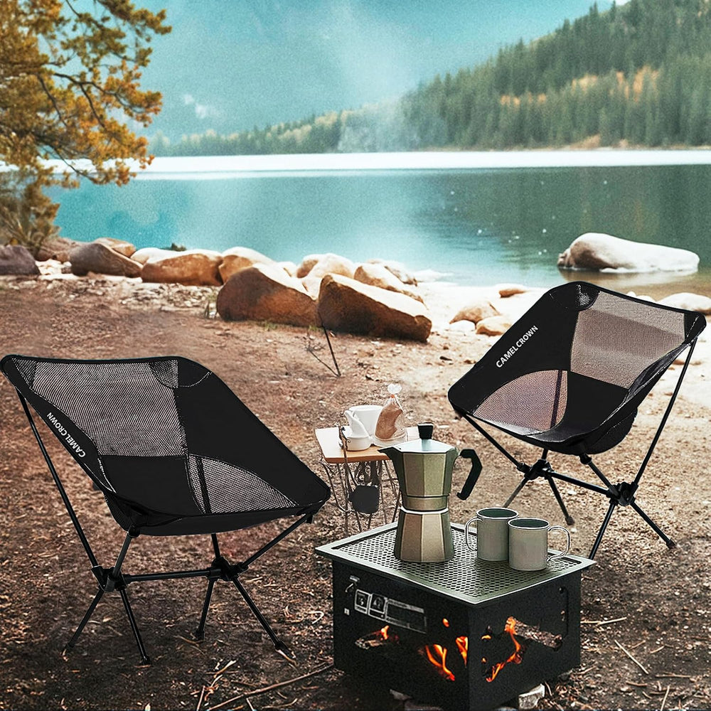 CAMEL CROWN Portable Camping Chair Lightweight Compact Folding Chair Mesh for...