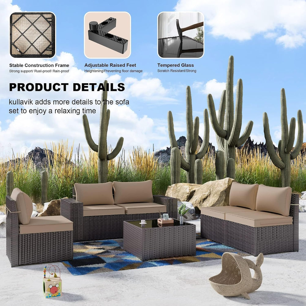 Kullavik 10 Piece Outdoor Patio Furniture Set with Fire Pit & Swivel Chairs