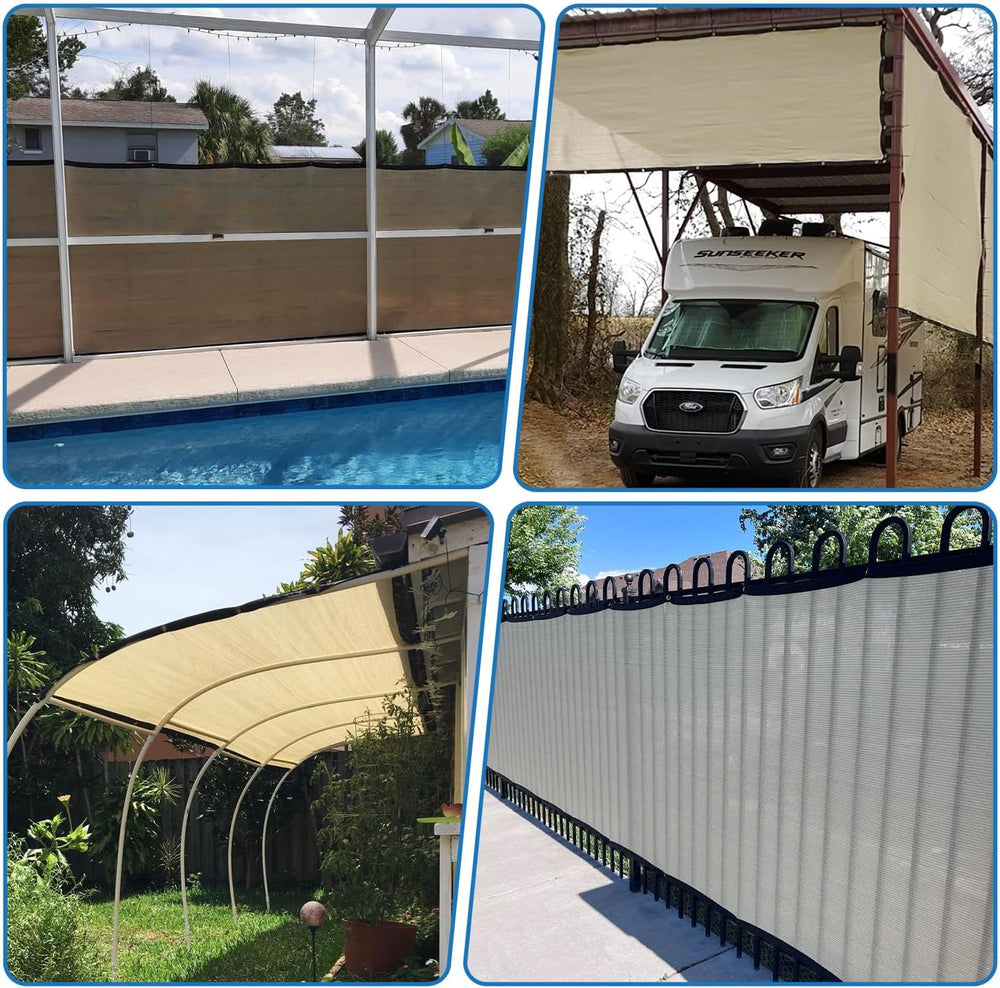TANG 4' x 50' Privacy Fence Screen Green Shade Cloth with Grommets, C...
