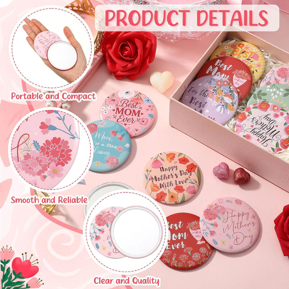 Landical 50 Sets Mother's Day Mirror Gifts Bulk Mini Compact Mirrors Smal...