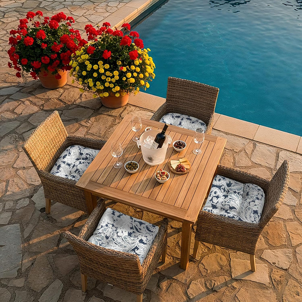 Patio Wicker Chair Cushions, All Weather Outdoor Tufted Chair Pads Pack of 2,...