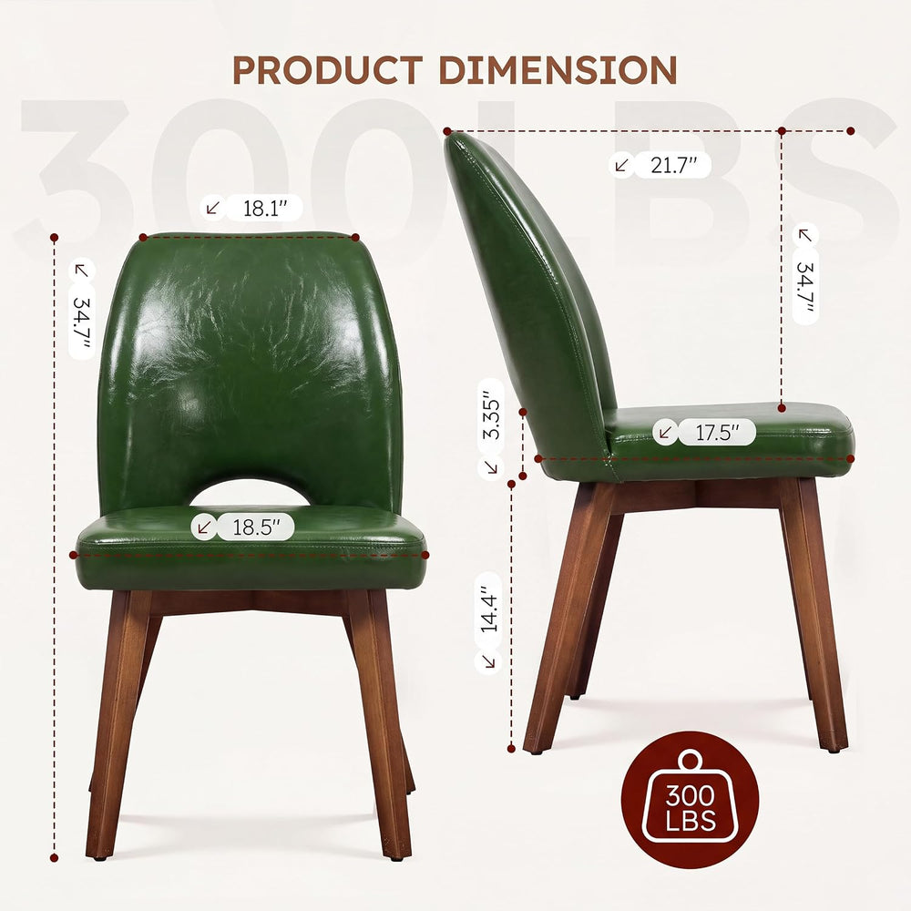 Dining Chairs Set of 4, Upholstered Kitchen Chairs, Dark Green