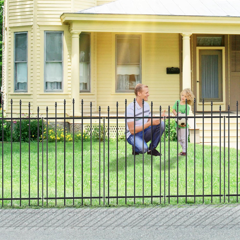 42” x 12’ No-Dig Metal Garden Fence with Stakes, Panels Fencing for Dogs