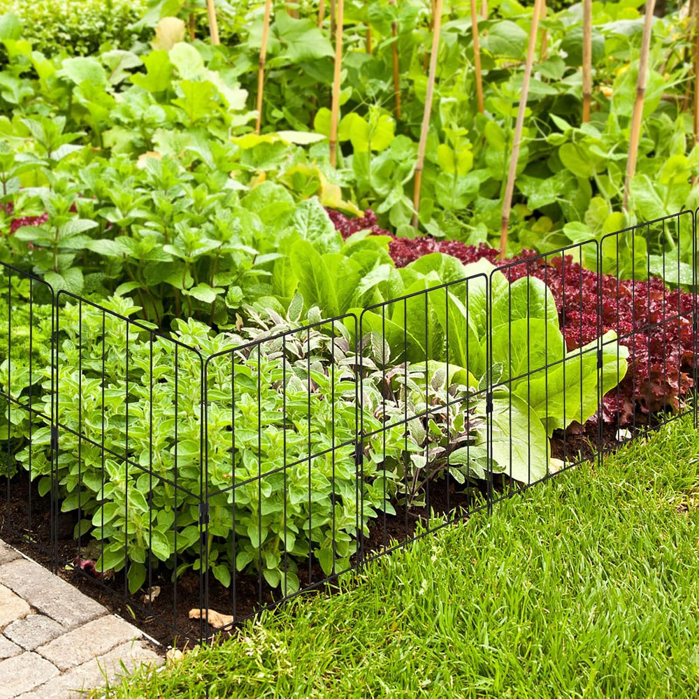 GIANTEX 25 Panels Decorative Metal Garden Fence, 27 FT, No Dig