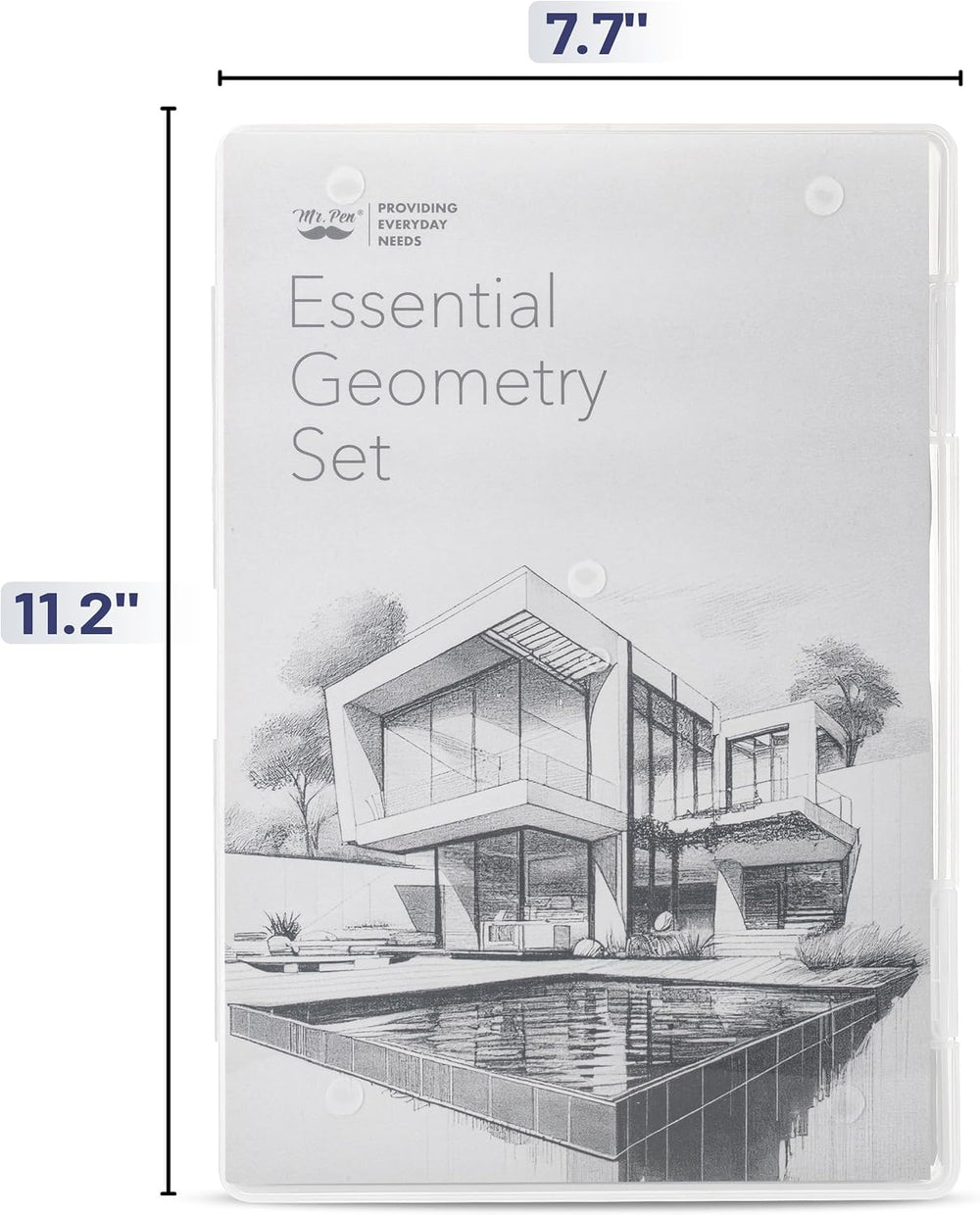 Mr. Pen- Professional Geometry Set, 15 pcs, Drafting Tools with Protractor