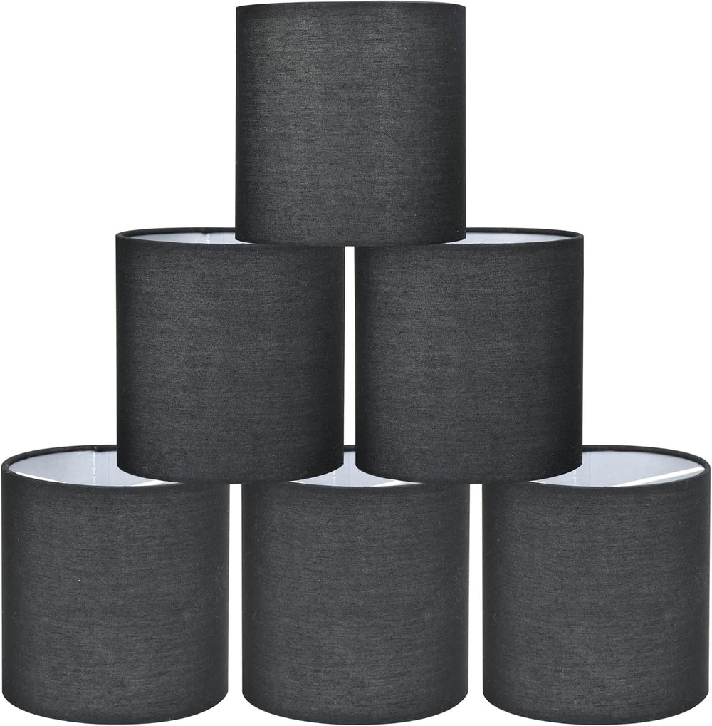 KIKI Black Clip-on Chandelier Lamp Shades Set of 6, 5"5"H5", M...