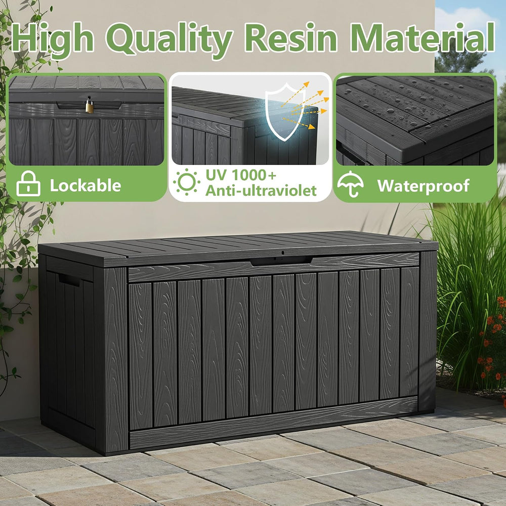 Outdoor Storage Box Waterproof, 150 Gallon Deck Box For Patio Storage
