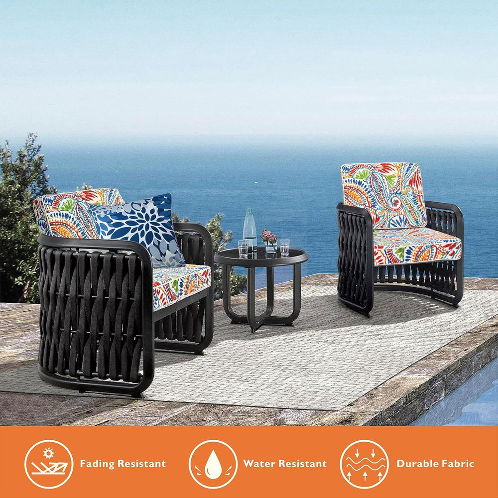 JMGBird Outdoor Chair Cushions Set of 2, Water Resistant Seat Cushions 22 x 2...