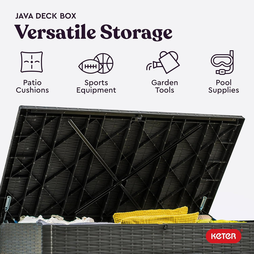 Keter Java 230 Gal Outdoor Storage Box for Patio and Pool Accessories