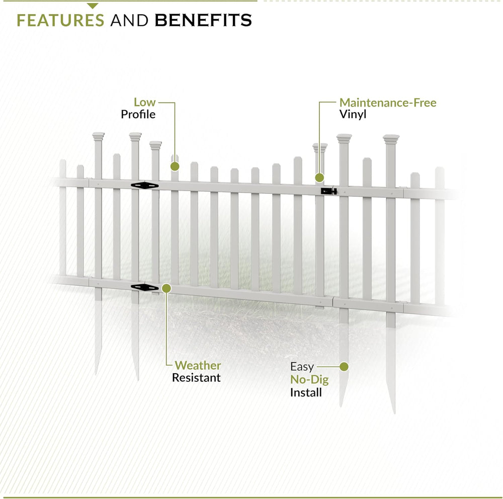 Zippity Madison Picket Gate, White Vinyl DIY No Dig Kit