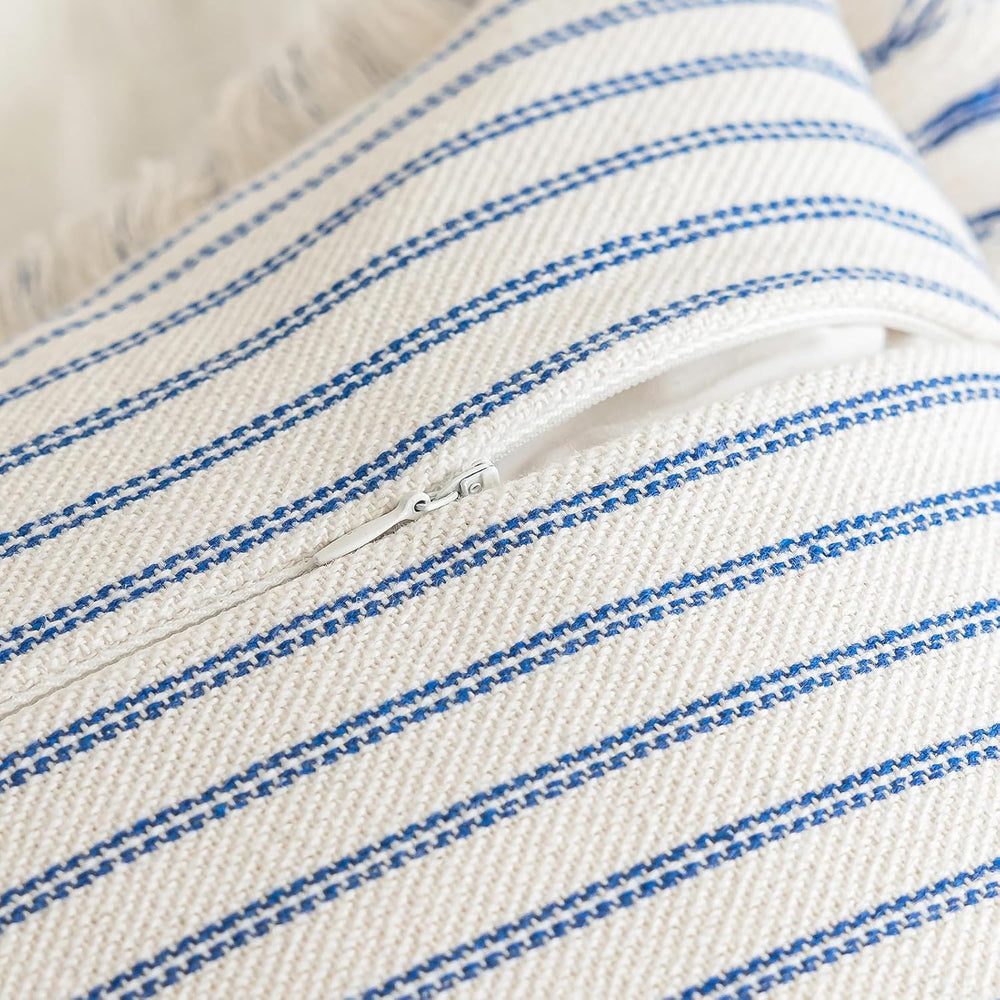 YEENAASY Throw Pillow Covers 20x20 Boho Striped Pillow Cases with Tassel