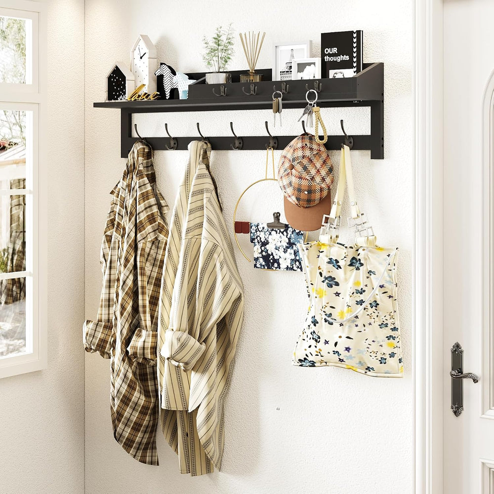 AMBIRD 35 inch Wall Hooks with Shelf, Coat Rack Wall Mount, Large Coat Hanger...