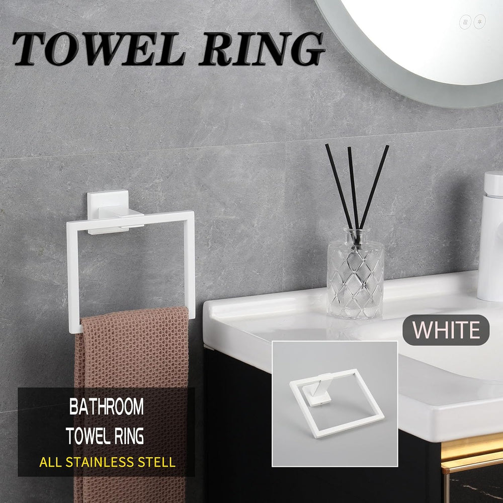 GERZWY 2 Piece Bathroom Hardware Set Towel Ring and Toilet Paper Holder SUS 3...