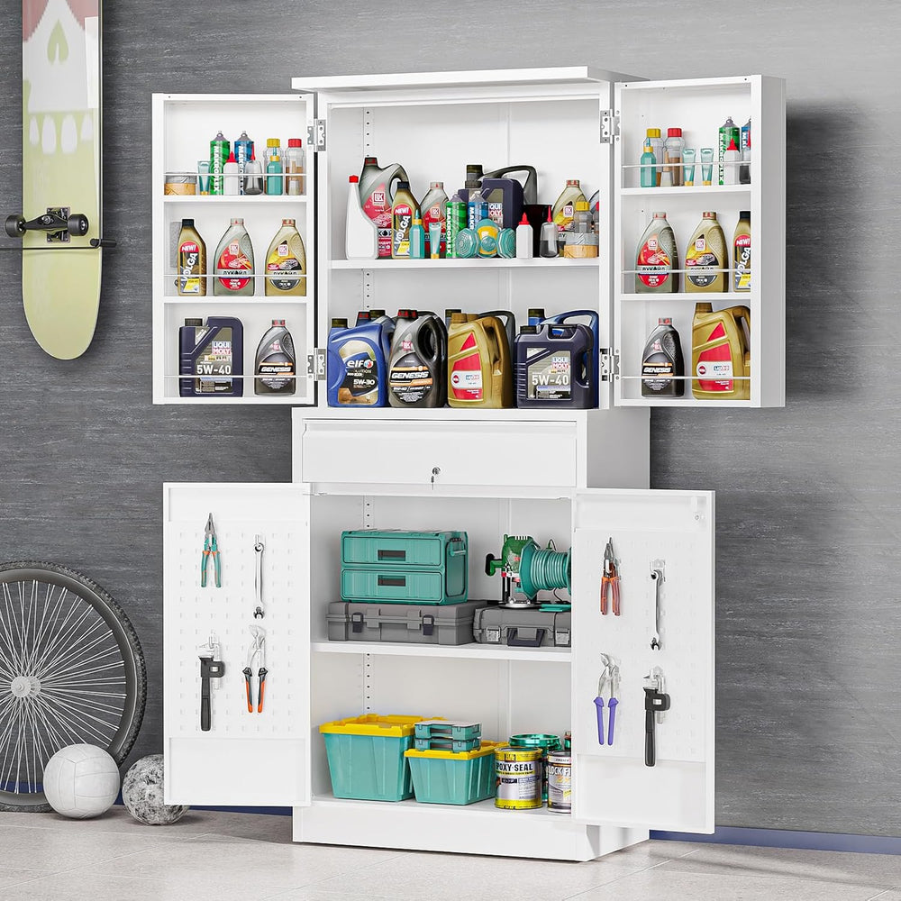 VINGLI Metal Storage Cabinet with 4 Doors & 1 Drawer, 71'' Steel ...