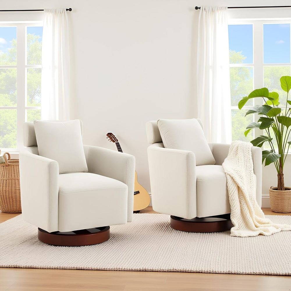 HOMREST Swivel Accent Chair,Armchair Barrel Chair with Adjustable Backrest Sw...