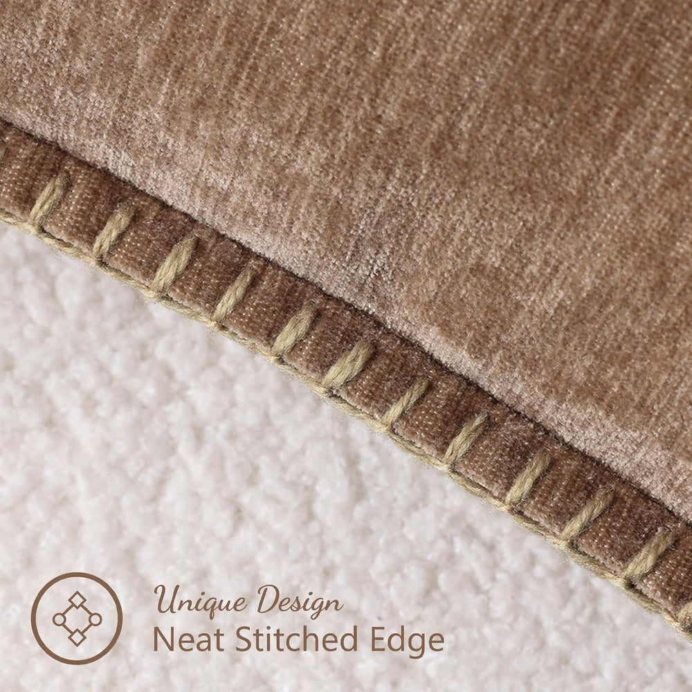 Pallene Chenille Soft Brown Throw Pillow Cover 22x22 Set of 2