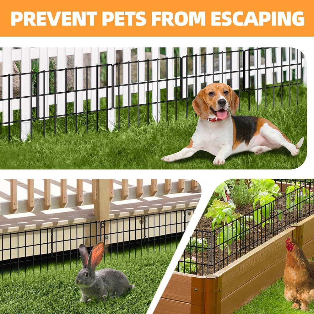 KYATE Garden Fence Animal Barrier, 46 Panels No Dig Fence 65.2ft(L) x13in(H),...