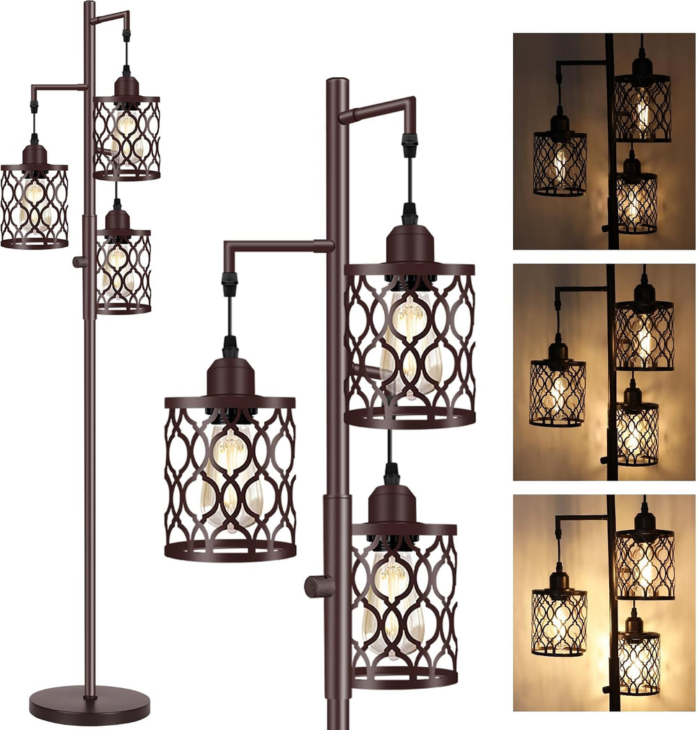 68" Farmhouse Floor lamp, Dimmable Industrial Floor Lamps for Living Roo...